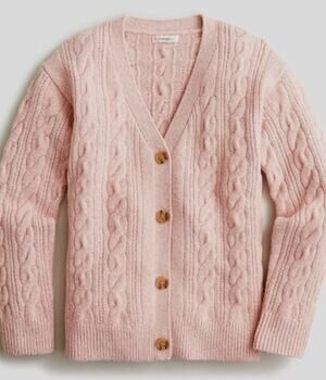 Crewcuts Girls Oversized Cable Knit Cotton Blend Cardigan Size Med